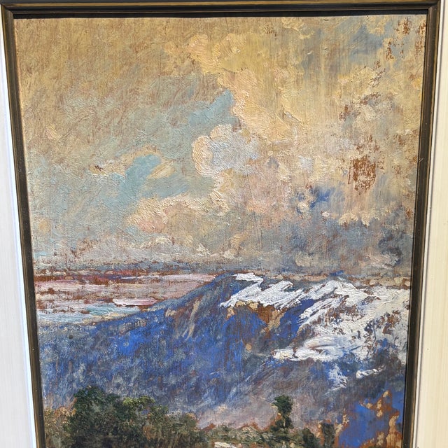 Unknown, Mountain Landscape with Figures on the Road, 1800, Oil on Canvas For Sale - Image 16 of 17
