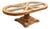 Vintage Architectural Oval Table in Wood and Glass, 1970 For Sale