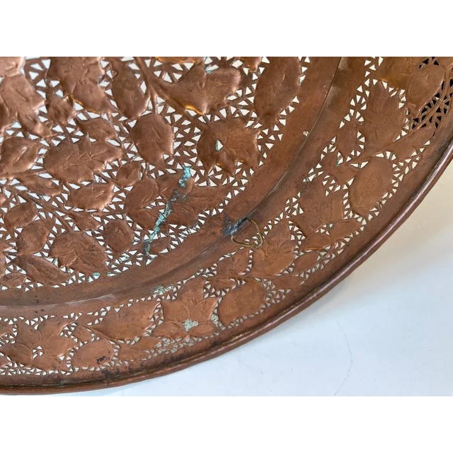 Copper Large Middle Eastern Tray in Piercet Copper, 1960s For Sale - Image 8 of 10