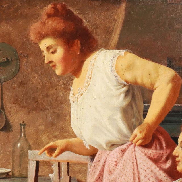 After G. Bellei, Interior Scene, Oil on Canvas, 19th Century, Framed For Sale - Image 3 of 12