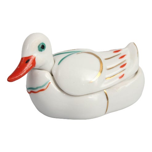 Porcelain Mustard Utensil Duck For Sale