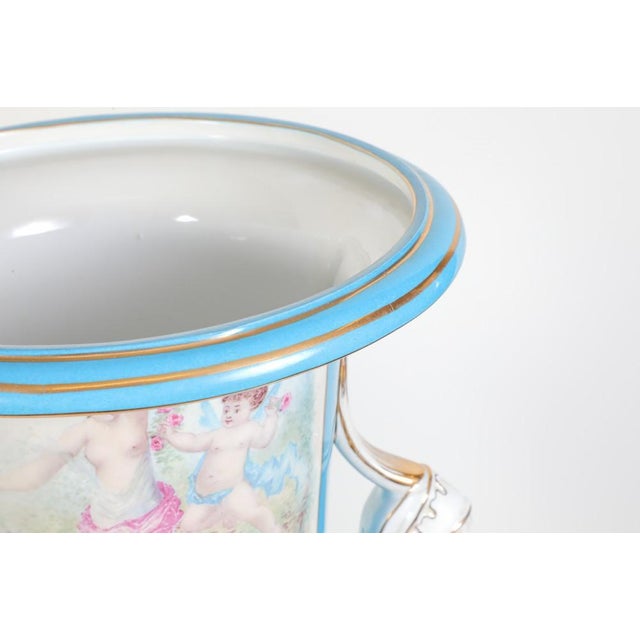Ceramic Cherub Urns in Porcelain Cherub from Sevres, Set of 2 For Sale - Image 7 of 15