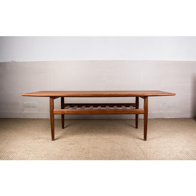 Large Danish Teak Coffee Table with Two Levels by Grete Jalk for Glostrup Mobelfabrik., 1960s For Sale - Image 13 of 14