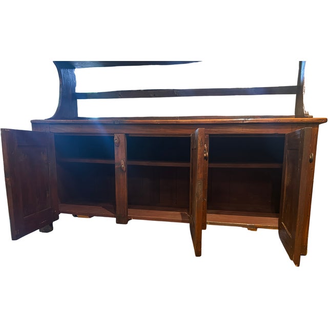Wood 1970s Elongated Pine Bucket Bench For Sale - Image 7 of 9
