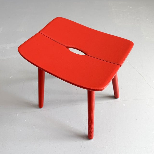 Wooden Stool attributed to Jacob Müller for Wohnhilfe, 1960s For Sale - Image 4 of 8