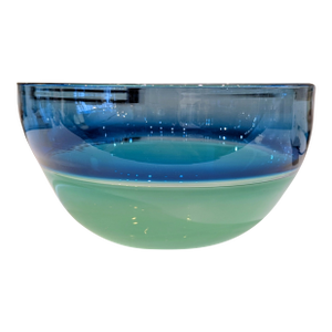 Sonja Blomdahl Incalmo Blue and Green Studio Glass Bowl