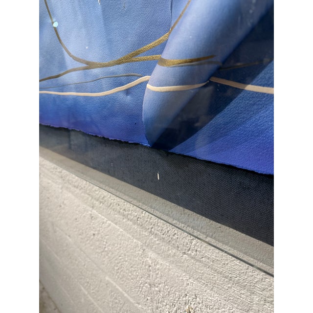 Large Scale Abstract Acylic on Paper Art Encased in Plexiglass, Signed by Artist For Sale - Image 14 of 17