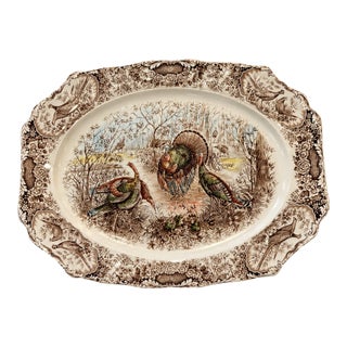 Vintage Johnson Brothers Woodland Wild Turkeys Windsor Ware Dinnerware Set, 20 Pieces, England For Sale