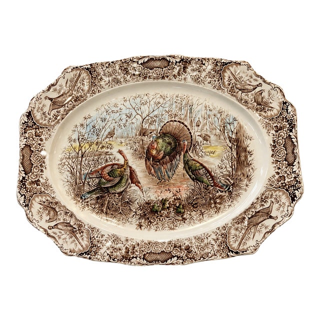 Vintage Johnson Brothers Woodland Wild Turkeys Windsor Ware Dinnerware Set, 20 Pieces, England For Sale
