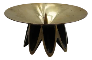 Brass and Cast Candleholder by Walter Bose for Herta Baller, Vienna, Austria, 1960s