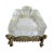 An exquisite French crystal and bronze dresser box featuring a detached lid topped with a large, cut crystal finial. The...