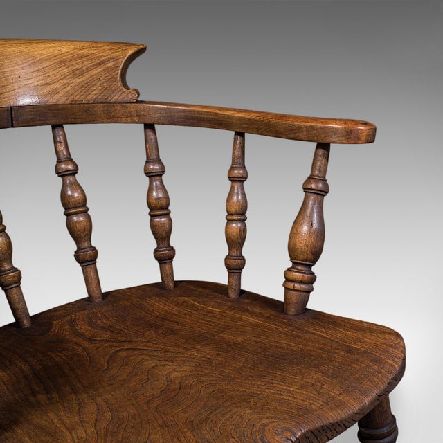 Antique Country House Captain's Chair, English, Smoker's Bow, Edwardian, c.1906 For Sale - Image 10 of 12