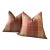 Kravet Wool Plaid “Shetland” Plaid in Russet Down Filled Pillows- A 22" Pair For Sale