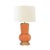 Contemporary Matthew Izzo Home Catalina Orange Handpainted Tole Table Lamp With Gold Accents and Cream Silk Shade For Sale - Image 3 of 3