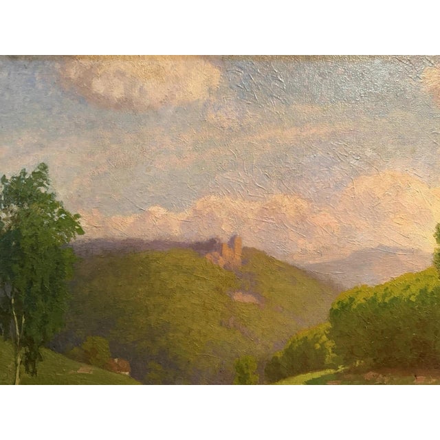 Alfred Hesse, Hann Münden Göttingen Castle Ruins Weserbergland, 1932, Oil on Canvas For Sale - Image 11 of 13