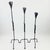 Hand Forged Iron Candelabra Set of 3 (87-107cm) Antique Copper Finish Sculptural Calla Lily Floor Set For Sale - Image 6 of 6