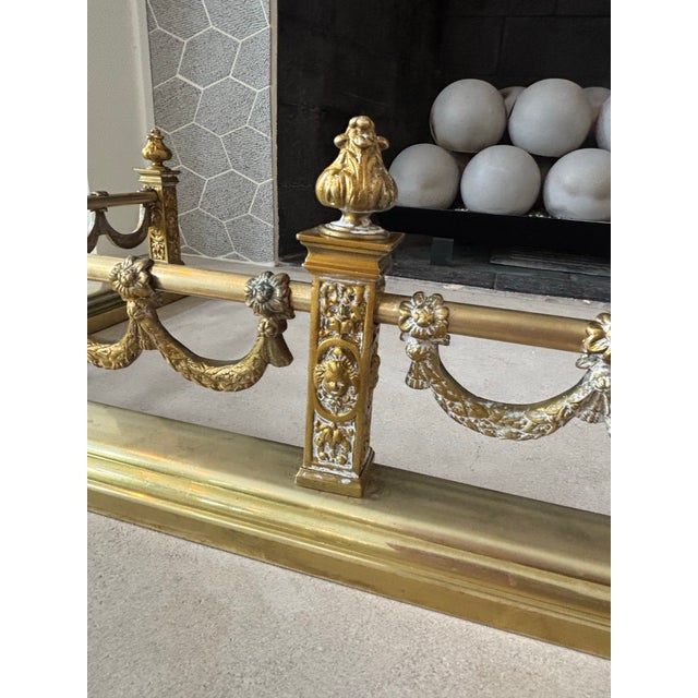 Neoclassical Style Brass Antique Fender For Sale - Image 12 of 12