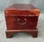 Mid 20th Century Red Leather Trunk on Wooden Stand For Sale - Image 4 of 16