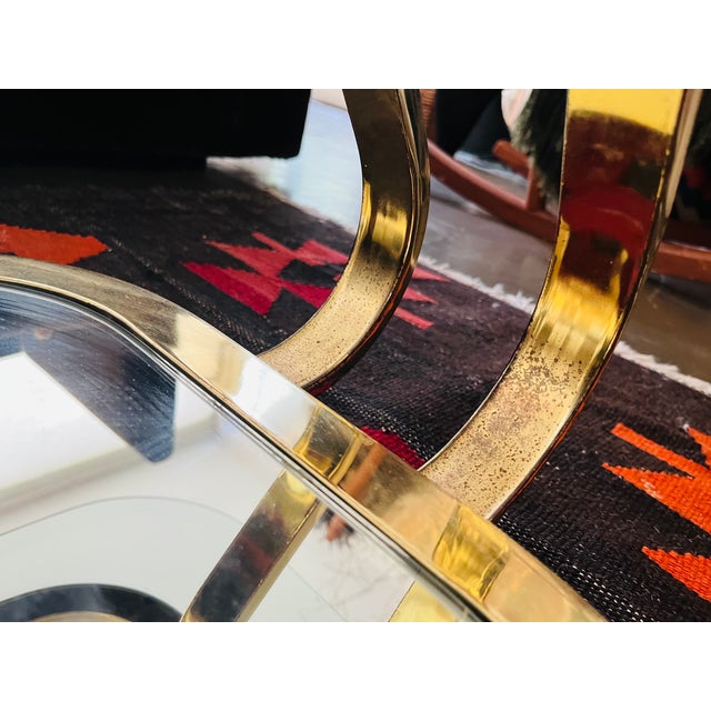 Metal Brass and Glass Coffee Table Hollywood Regency Glam For Sale - Image 7 of 13