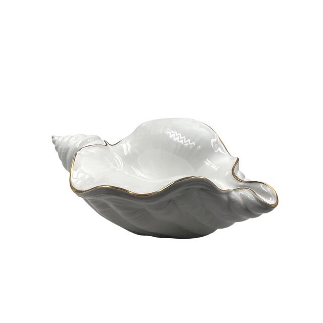 White Hollywood Regency Great Ceramic Shell Sculpture, Italy 1970s For Sale - Image 8 of 12