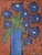 Abstract Impressionist Floral Bouquet Painting by Ruth Arenz Including the Antiqued Gold Wood Frame For Sale - Image 3 of 5