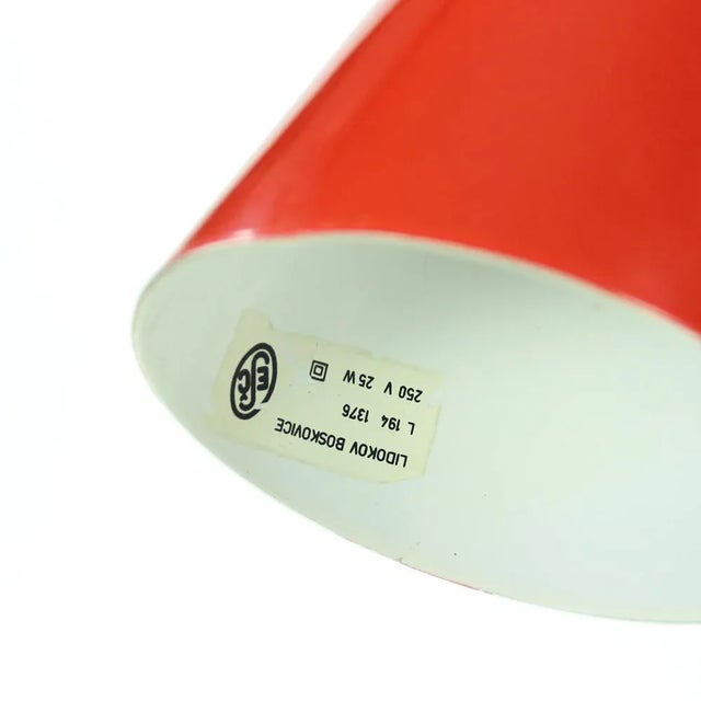 1960s Czech Red Table Lamp by Josef Hurka for Lidokov, 1960s For Sale - Image 5 of 10