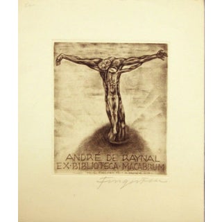 André De Raynal / Ex Biblioteca Macabrum - Etching by M. Fingesten - 1937 1937 For Sale