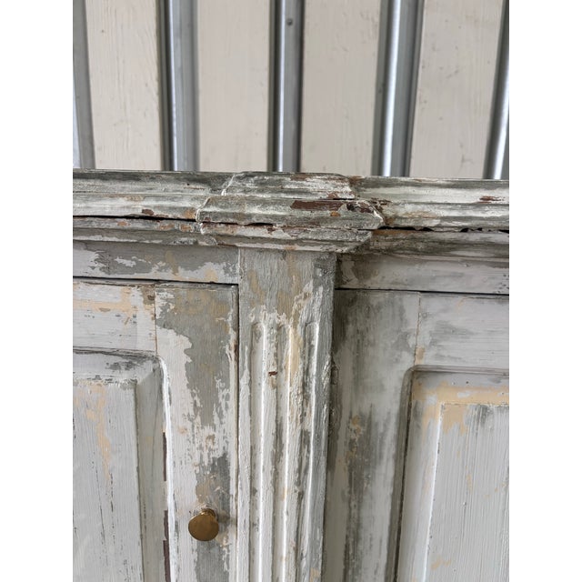 1900 - 1909 Antique Four-Door Enfilade / Sideboard With Distressed Paint, Circa 1900 For Sale - Image 5 of 12