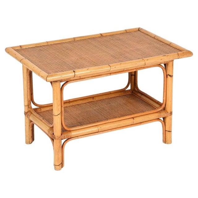Italian Rectangular Coffee Table in Bamboo and Rattan attributed to Vivai del Sud, 1970s For Sale - Image 17 of 17