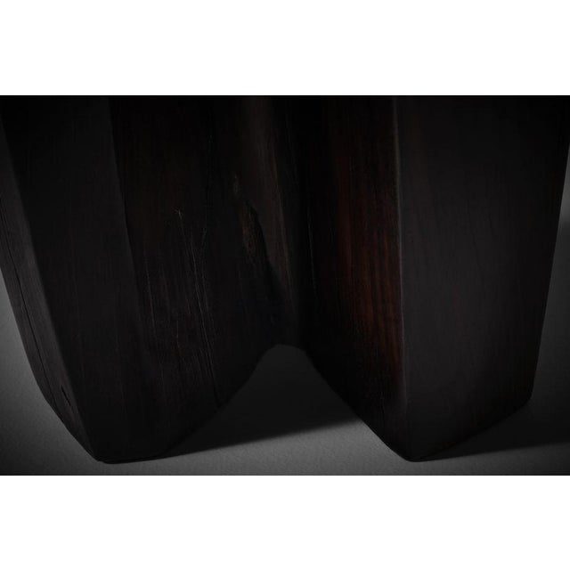 Large Abstract Dark Stained Wooden Sculpture, 1970s For Sale - Image 10 of 11