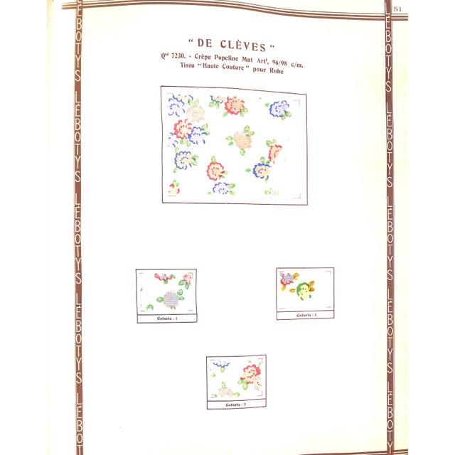 Creations Lebotys. Printemps 1934 [Fabric Sample Album] For Sale - Image 11 of 14