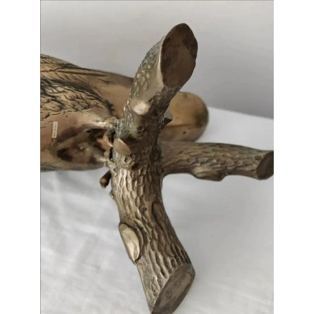 1960s Mid-Century Modern Monumental Brass Owl Sculpture For Sale - Image 9 of 13