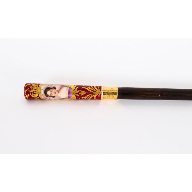 19th Century Antique French Sevres Porcelain Walking Sword Stick, 1890s For Sale - Image 5 of 15