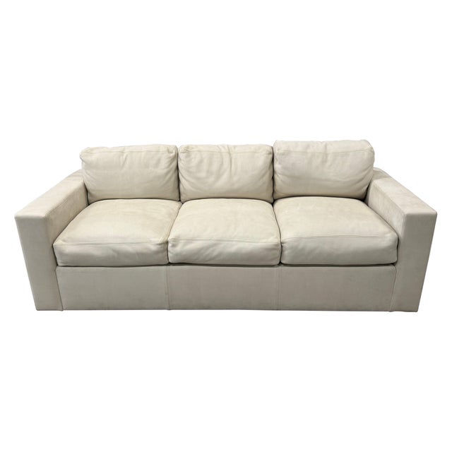 Sally Sirkin Lewis J Robert Scott Sofa in Beautiful Nubuck Leather Suede For Sale - Image 9 of 18