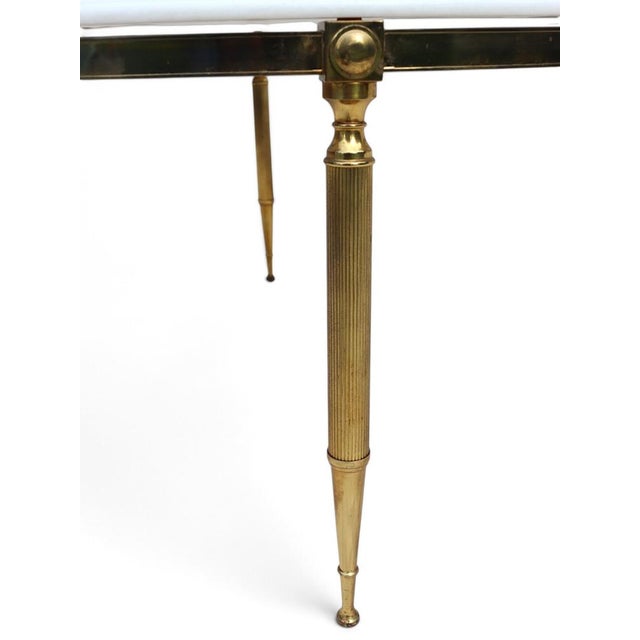 Metal Marble Table with Brass Frame For Sale - Image 7 of 18