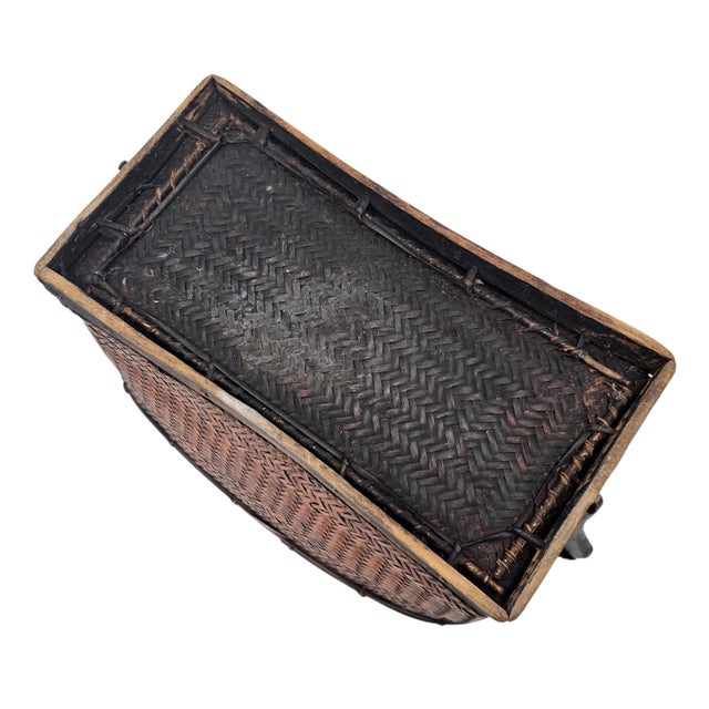 Large Philippine Bontoc Rattan and Bamboo 'Tayaan' Storage Basket 1950's 21.5" For Sale - Image 13 of 13