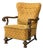 Scandinavian Modern, Lounge Chair, Carved Wood, Fabric, Denmark, 1960s For Sale
