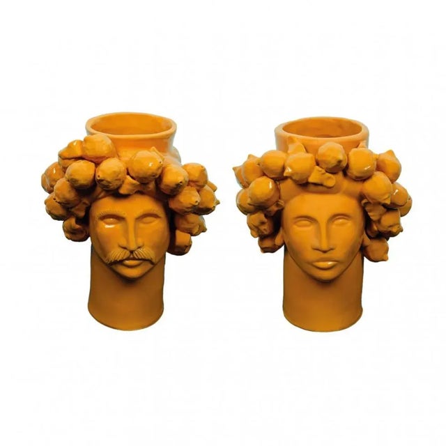 Orange of Patagonia Solimano and Roxelana Citrus Ceramic Vase from Crita, Set of 2 For Sale - Image 3 of 3
