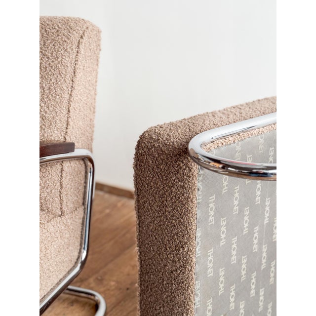 Set of Model 411 Cantilever Lounge Chair and Ottoman from Thonet, Germany, 2000s For Sale - Image 17 of 18