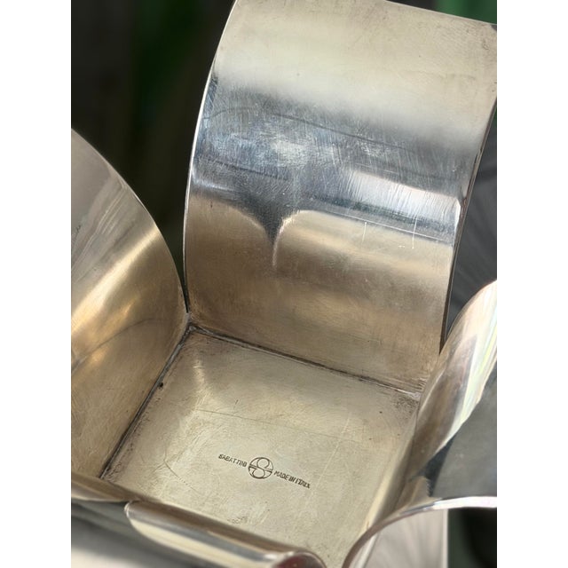 Vintage Mid-Century Modern Italian "Stele" Silver Vases/Candlestick Holders by Lino Sabattini For Sale - Image 10 of 12