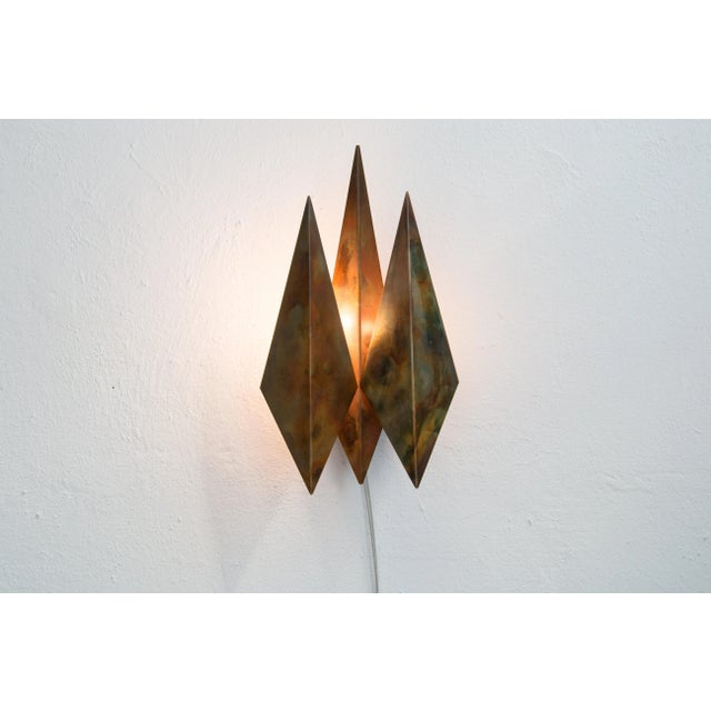Diamond-Shaped Copper Sconce by Svend Aage Holm Sørensen, 1960s For Sale - Image 6 of 6
