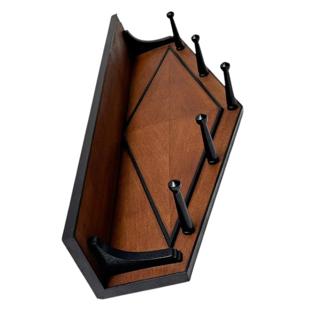 Art Deco Amsterdam School Wall Coat Rack, 1920s For Sale - Image 9 of 11