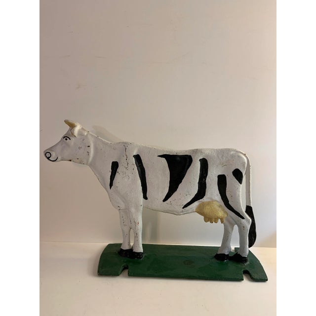 Vintage 1960s Cast Iron Cow Doorstop For Sale - Image 10 of 10