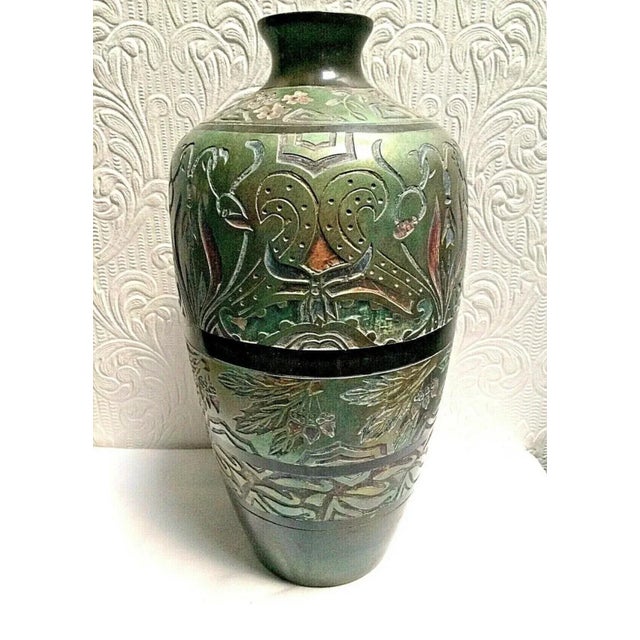 Antique Early 1900's Handmade Art Nouveau Studio Art Pottery Large Vase For Sale - Image 12 of 12