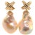 Freshwater Pearl Earrings 14 Karat Yellow Gold 25 mm Certified For Sale In New York - Image 6 of 7