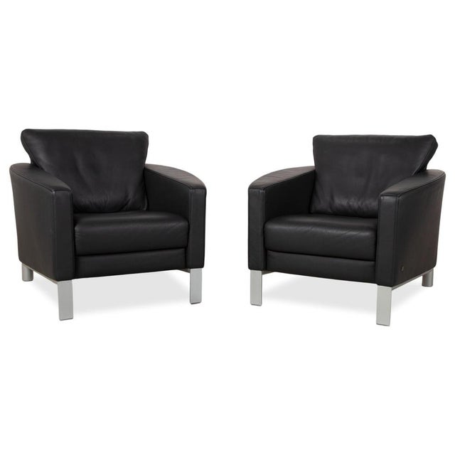 Black Leather 1200 Armchairs from Rolf Benz, Set of 2 For Sale - Image 16 of 16
