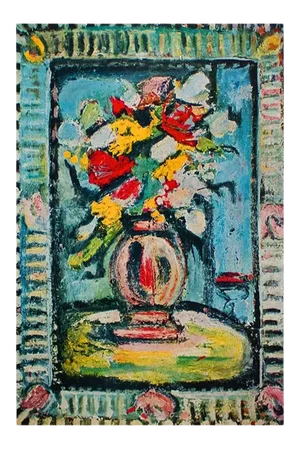 1950s After Georges Rouault, Cottage Style First Edition Period Lithograph "Bouquet"