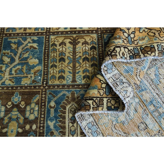 1970s Vintage Persian Handmade Wool Cotton Blue Area Rug For Sale - Image 11 of 11