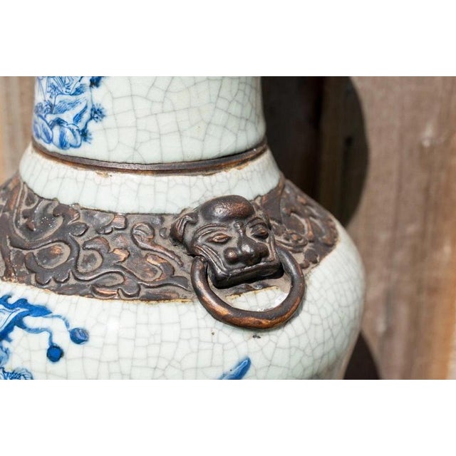 Ceramic Large Early 19th Century Chinese Qing Dynasty Crackle Glazed Porcelain Vase For Sale - Image 7 of 18