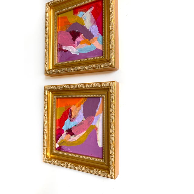 "When Love Gets Messy" Pair of Framed Paintings by Jessalin Beutler For Sale - Image 4 of 5